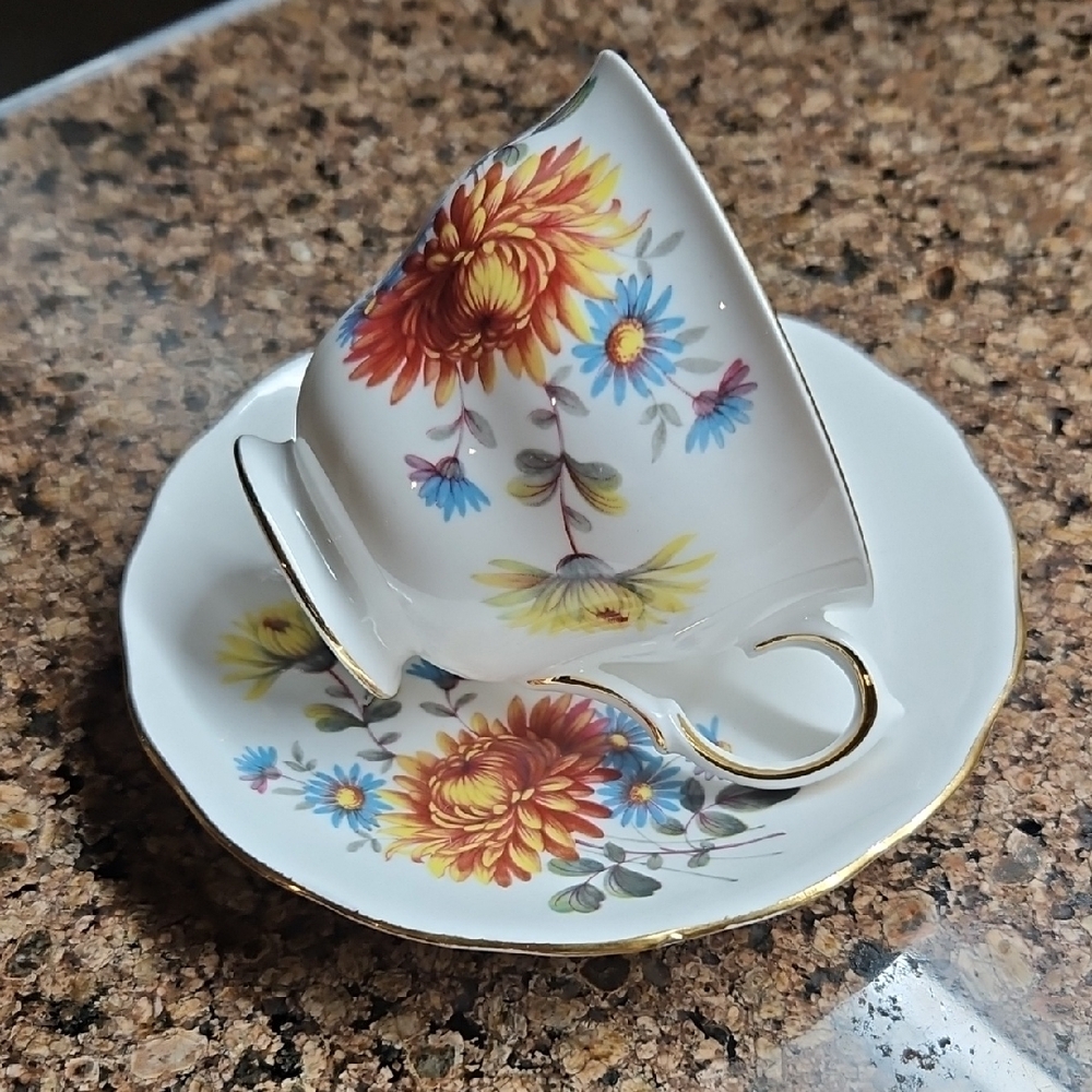 Floral Teacup and Saucer - Vintage